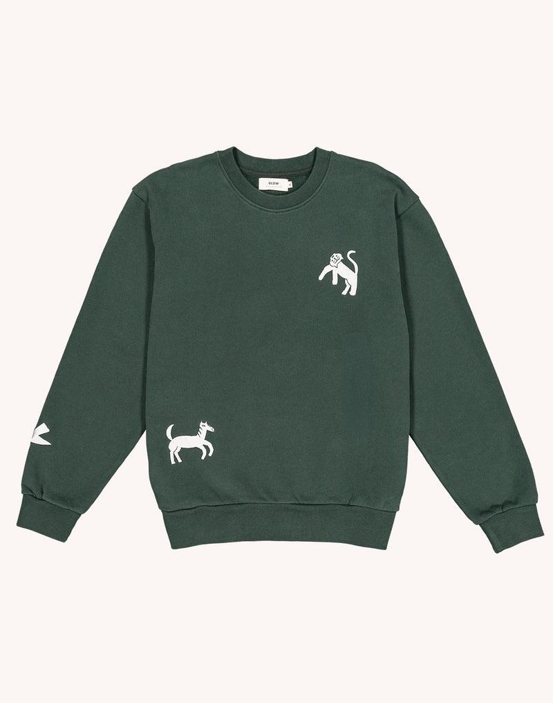 OLOW Wild Sweatshirt Herren Lärchengrün – freigestellte Vorderansicht